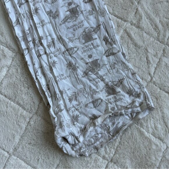 Aerie | Cream and Tan Palm Print Sleeveless Jumpsuit | Size Small - Picture 7 of 15